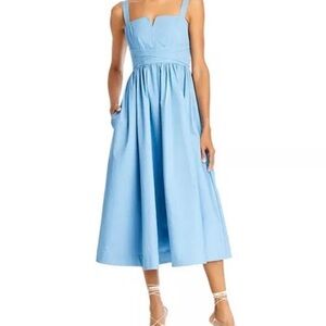 Cinq à Sept Denim Cornelia Midi Dress Blissful Blue Size 2 EUC Sleeveless Party